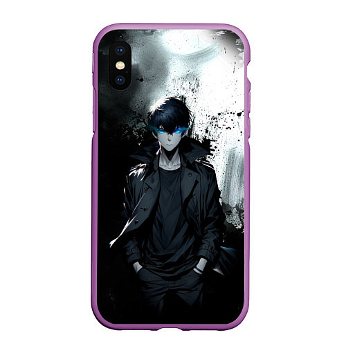 Чехол iPhone XS Max матовый Сон герой - Поднятие уровня в одиночку / 3D-Фиолетовый – фото 1
