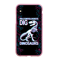 Чехол iPhone XS Max матовый Paleontologists dig dinosaurs