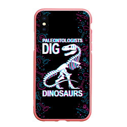 Чехол iPhone XS Max матовый Paleontologists dig dinosaurs, цвет: 3D-баблгам