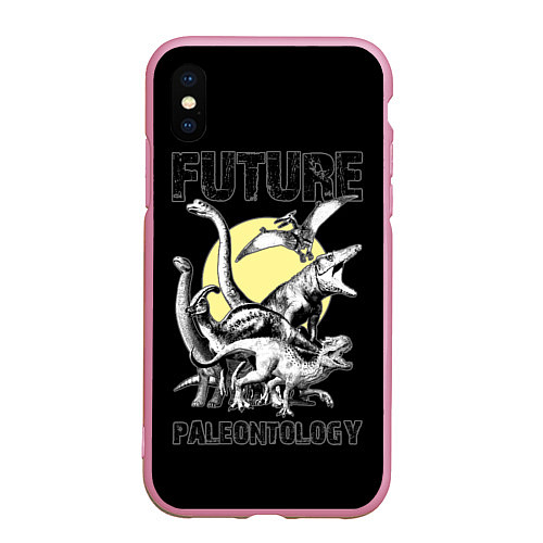 Чехол iPhone XS Max матовый Future paleontology / 3D-Розовый – фото 1