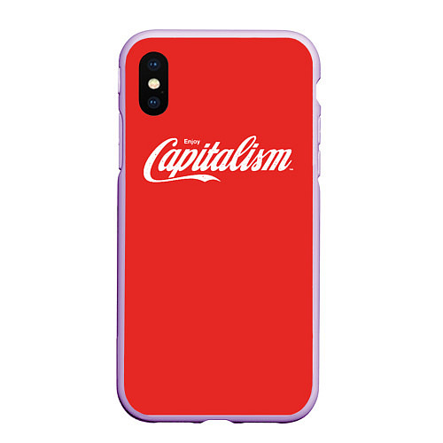 Чехол iPhone XS Max матовый Enjoy capitalism / 3D-Сиреневый – фото 1