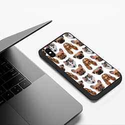 Чехол iPhone XS Max матовый Текстура собак, цвет: 3D-черный — фото 2