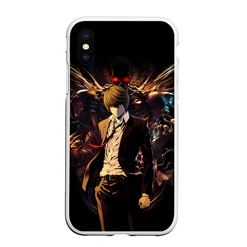 Чехол iPhone XS Max матовый Лайт Ягами - Death Note / 3D-Белый – фото 1