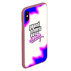 Чехол iPhone XS Max матовый GTA неон краски, цвет: 3D-малиновый — фото 2