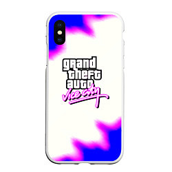 Чехол iPhone XS Max матовый GTA неон краски, цвет: 3D-белый