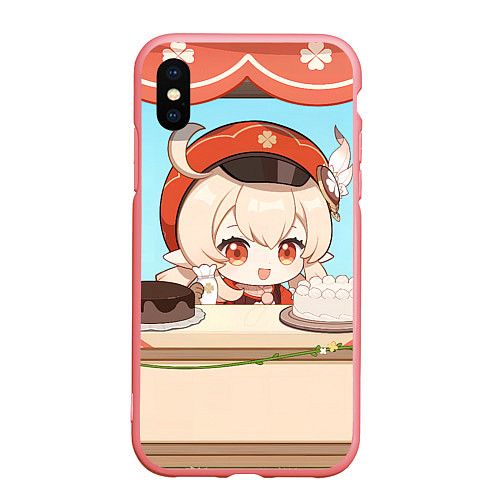 Чехол iPhone XS Max матовый Genshin Impact Кли cute chibi / 3D-Баблгам – фото 1