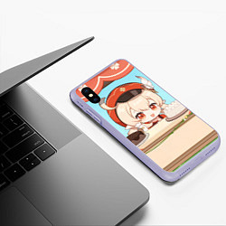 Чехол iPhone XS Max матовый Genshin Impact Кли cute chibi, цвет: 3D-светло-сиреневый — фото 2