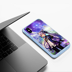 Чехол iPhone XS Max матовый Genshin Impact - KeQing, цвет: 3D-голубой — фото 2