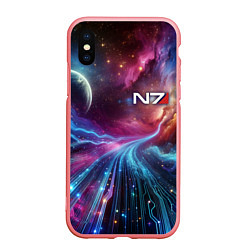 Чехол iPhone XS Max матовый Mass Effect - N7