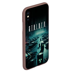 Чехол iPhone XS Max матовый S T A L K E R - City, цвет: 3D-коричневый — фото 2