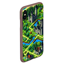 Чехол iPhone XS Max матовый Heroes of Might and Magic - pixel map, цвет: 3D-коричневый — фото 2