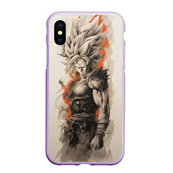 Чехол iPhone XS Max матовый Super Saiyan Goku, цвет: 3D-сиреневый