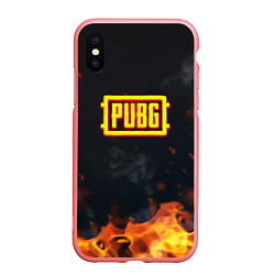 Чехол iPhone XS Max матовый Pubg fire abstraction