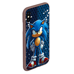 Чехол iPhone XS Max матовый Sonic - splash and logo, цвет: 3D-коричневый — фото 2