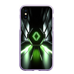 Чехол iPhone XS Max матовый Зеленый луч, цвет: 3D-светло-сиреневый