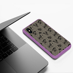 Чехол iPhone XS Max матовый Микки Маус матрос - паттерн, цвет: 3D-фиолетовый — фото 2