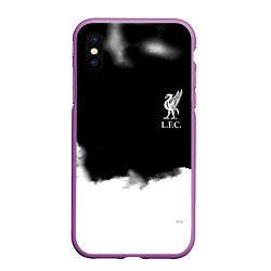 Чехол iPhone XS Max матовый Liverpool текстура, цвет: 3D-фиолетовый