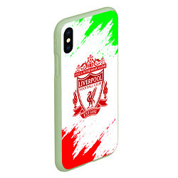 Чехол iPhone XS Max матовый Liverpool краски спорт, цвет: 3D-салатовый — фото 2