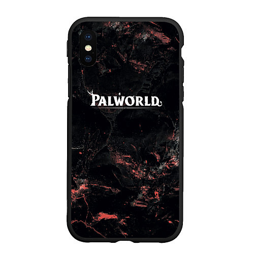 Чехол iPhone XS Max матовый Palworld dark logo / 3D-Черный – фото 1