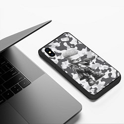 Чехол iPhone XS Max матовый Барт с пистолетом - hand drawn style, цвет: 3D-черный — фото 2