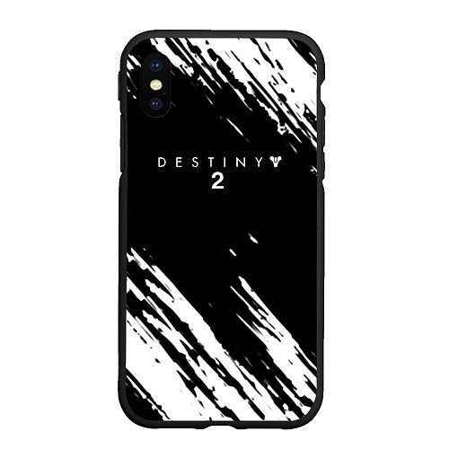 Чехол iPhone XS Max матовый Destiny краски чёрно белые / 3D-Черный – фото 1