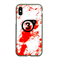 Чехол iPhone XS Max матовый Half life краски текстура брызги, цвет: 3D-темно-зеленый