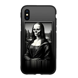 Чехол iPhone XS Max матовый Мона Лиза Black skull, цвет: 3D-черный