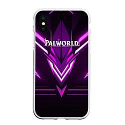 Чехол iPhone XS Max матовый Palworld logo фиолетовая абстракция