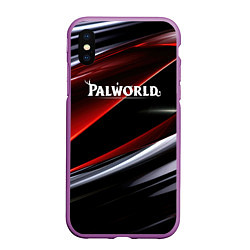 Чехол iPhone XS Max матовый Palworld logo темная абстракция