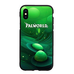 Чехол iPhone XS Max матовый Palworld зеленый мир