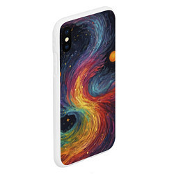 Чехол iPhone XS Max матовый Звездный вихрь абстрактная живопись, цвет: 3D-белый — фото 2