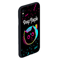 Чехол iPhone XS Max матовый Deep Purple - rock star cat, цвет: 3D-черный — фото 2