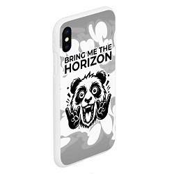 Чехол iPhone XS Max матовый Bring Me the Horizon рок панда на светлом фоне, цвет: 3D-белый — фото 2