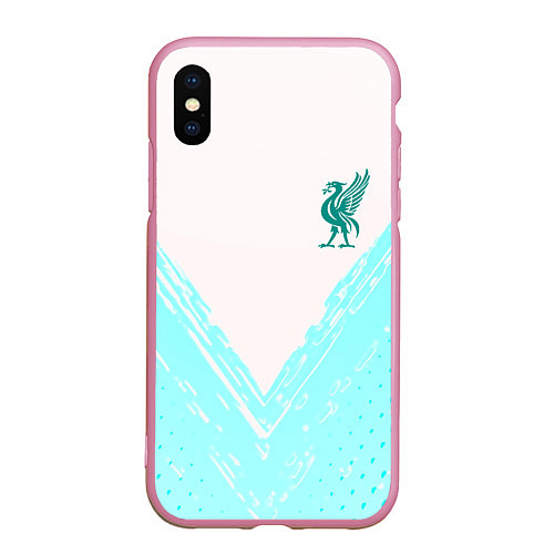 Чехол iPhone XS Max матовый Liverpool logo texture fc / 3D-Розовый – фото 1