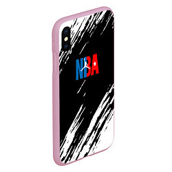 Чехол iPhone XS Max матовый Basketball текстура краски nba, цвет: 3D-розовый — фото 2