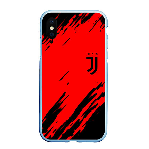 Чехол iPhone XS Max матовый Juventus краски спорт фк / 3D-Голубой – фото 1