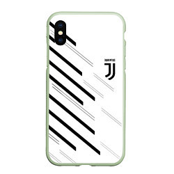 Чехол iPhone XS Max матовый Juventus sport geometry, цвет: 3D-салатовый