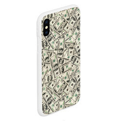 Чехол iPhone XS Max матовый Деньги - 100 долларовые купюры, цвет: 3D-белый — фото 2