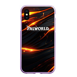 Чехол iPhone XS Max матовый Palworld логотип янтарные волны