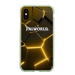 Чехол iPhone XS Max матовый Palworld логотип разлом желтых плит