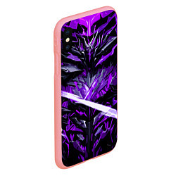 Чехол iPhone XS Max матовый Фиолетовый камень на чёрном фоне, цвет: 3D-баблгам — фото 2