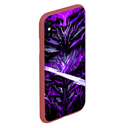 Чехол iPhone XS Max матовый Фиолетовый камень на чёрном фоне, цвет: 3D-красный — фото 2