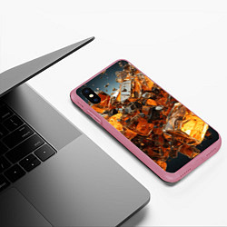 Чехол iPhone XS Max матовый Янтарный взрыв, цвет: 3D-малиновый — фото 2