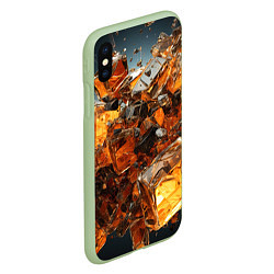 Чехол iPhone XS Max матовый Янтарный взрыв, цвет: 3D-салатовый — фото 2