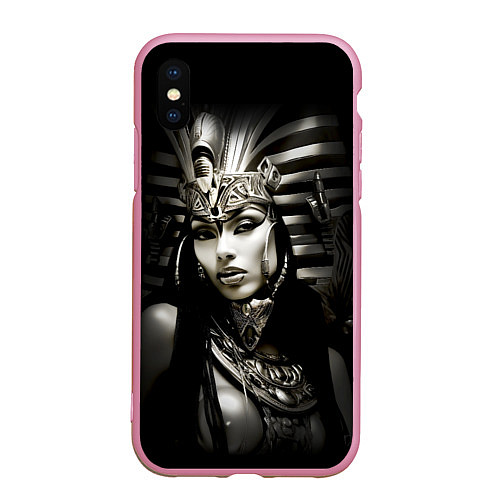 Чехол iPhone XS Max матовый Клеопатра египетская царица / 3D-Розовый – фото 1
