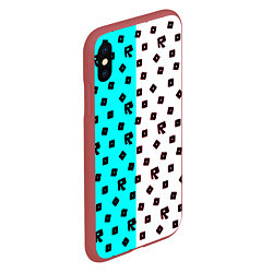 Чехол iPhone XS Max матовый Roblox pattern logo mobile, цвет: 3D-красный — фото 2