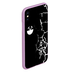 Чехол iPhone XS Max матовый Pink floyd текстура рок, цвет: 3D-сиреневый — фото 2