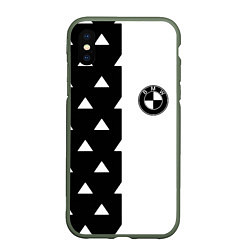 Чехол iPhone XS Max матовый BMW геометрия, цвет: 3D-темно-зеленый