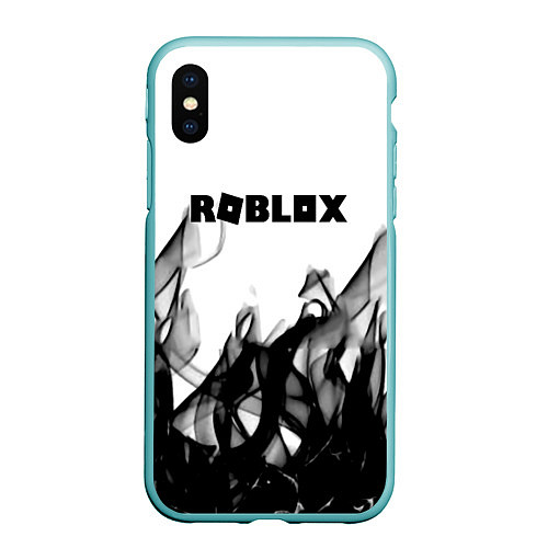 Чехол iPhone XS Max матовый Roblox flame текстура / 3D-Мятный – фото 1