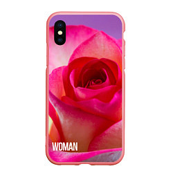 Чехол iPhone XS Max матовый Розовая роза - woman, цвет: 3D-баблгам